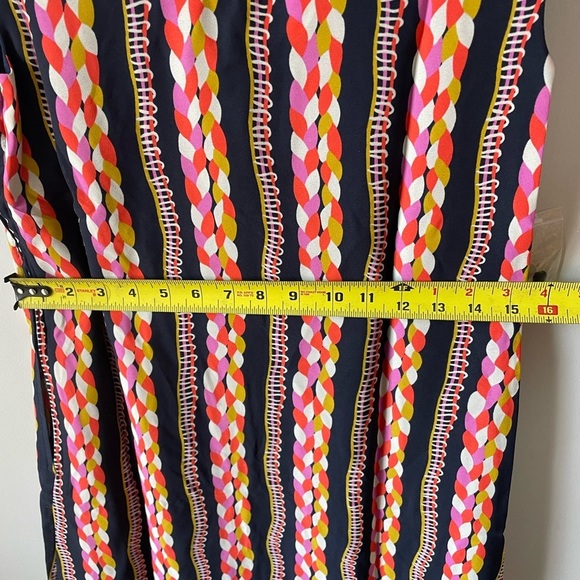 NWT, ModCloth, XS, navy blue and multicolor geometric rope pattern mini shift - Picture 5 of 9
